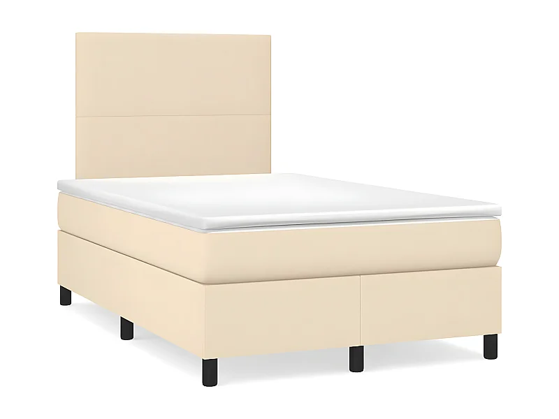 Sommier à lattes de lit avec matelas crème 120x190 tissu