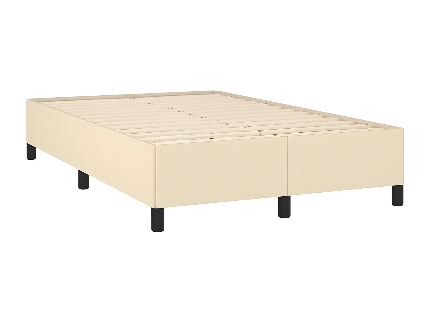 Sommier à lattes de lit avec matelas crème 120x190 tissu