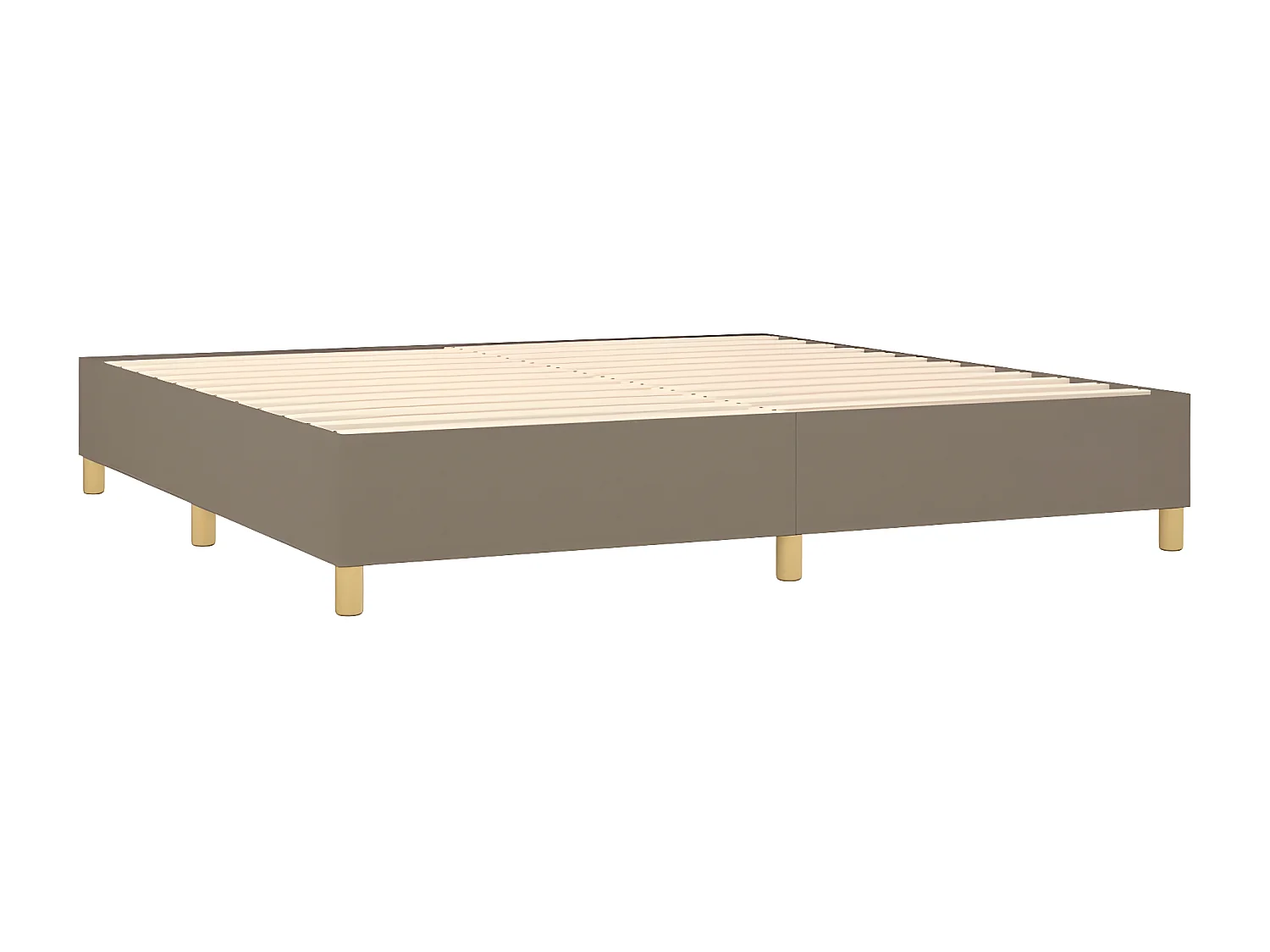 Lit à sommier tapissier avec matelas Taupe 200x200 Tissu 6
