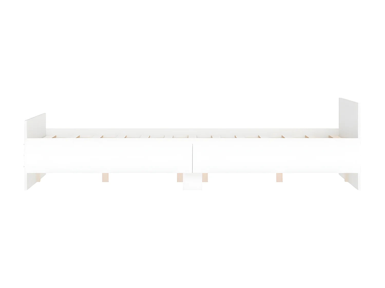 Cadre de lit avec tête de lit-pied de lit blanc 140x190