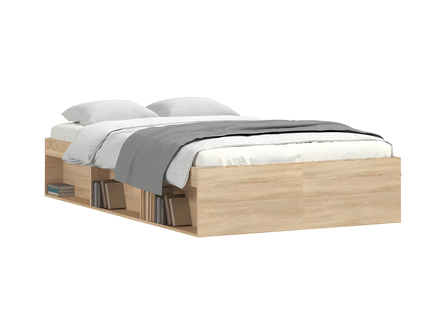 Cadre de lit chêne sonoma 120x190 petit double