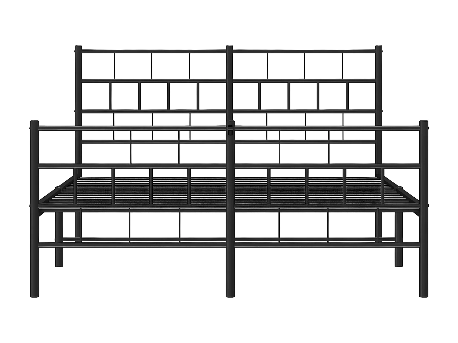 Cadre de lit métal avec tête de lit-pied de lit noir 160x200