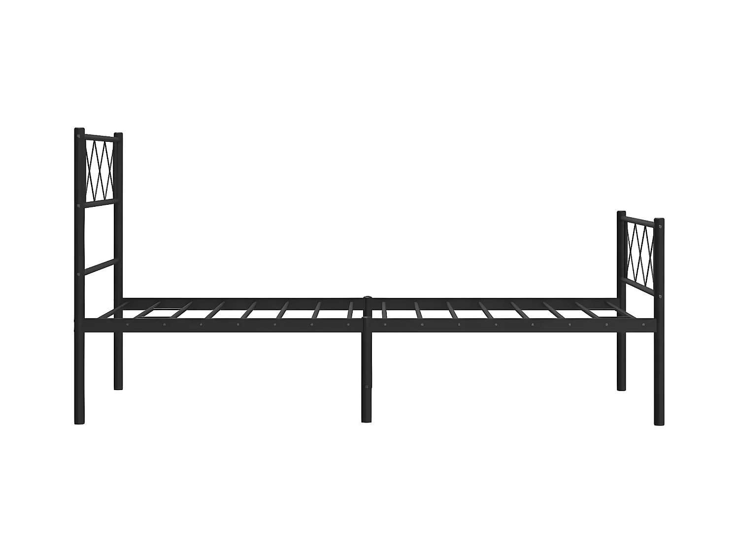 vidaXL Estructura de cama con cabecero y estribo metal negro 75x190 cm