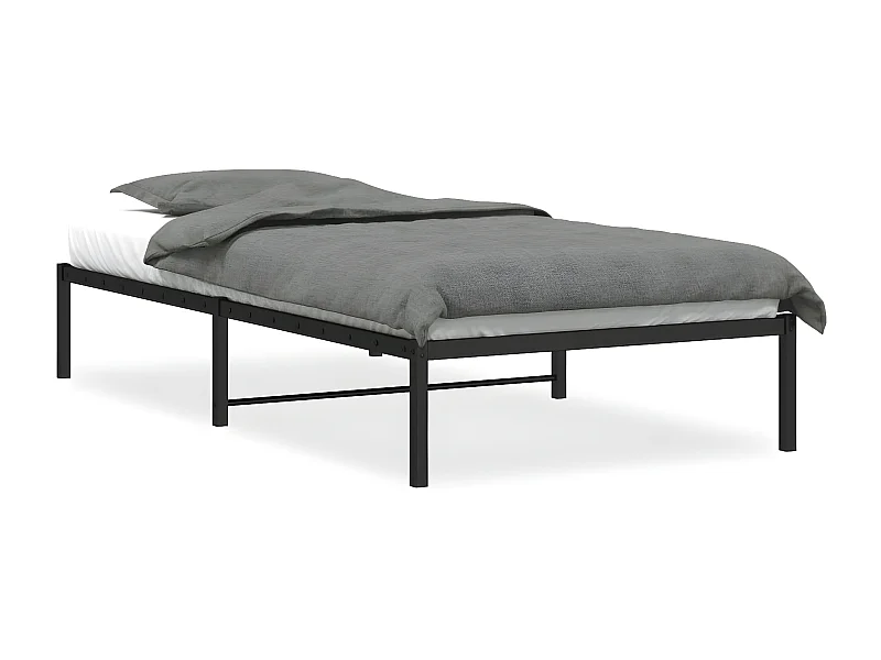 Cadre de lit métal noir 107x203