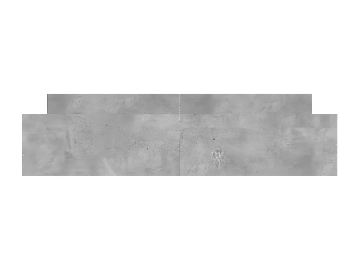 Cadre de lit tête de lit et pied de lit gris béton 180x200