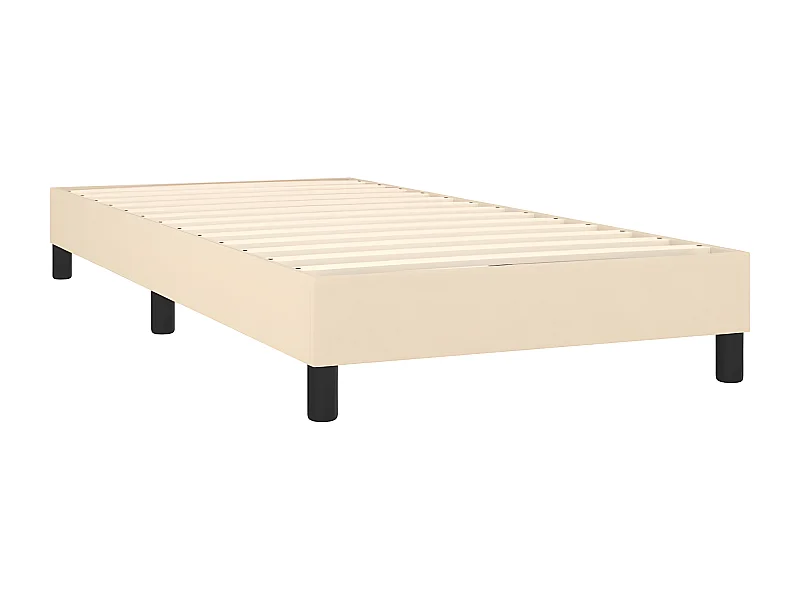 Lit à sommier tapissier avec matelas Crème 100x200 Tissu 3