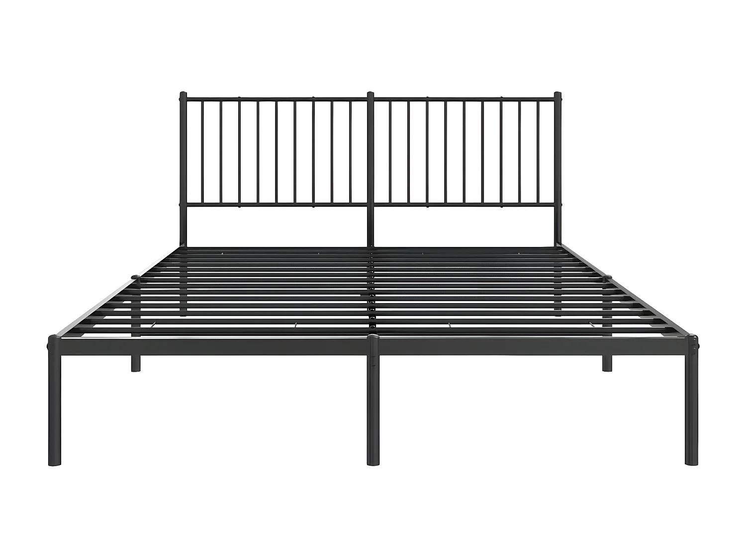 Cadre de lit métal avec tête de lit noir 150x200