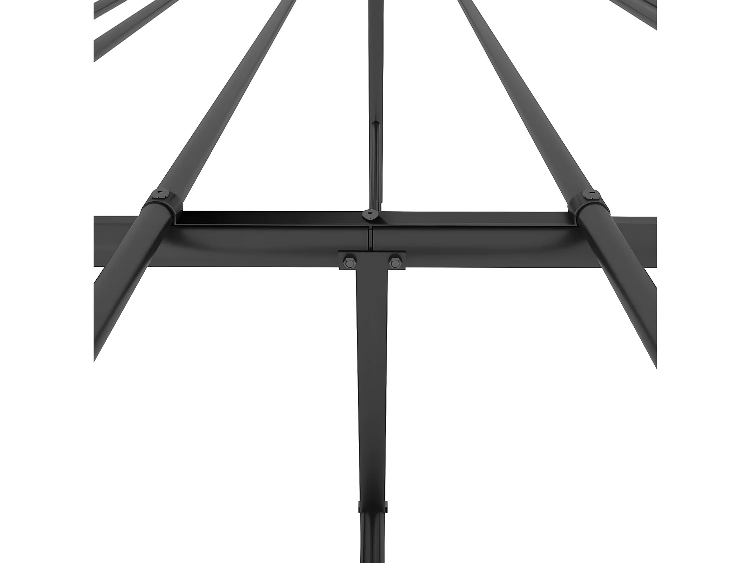 Cadre de lit métal avec tête de lit noir 150x200