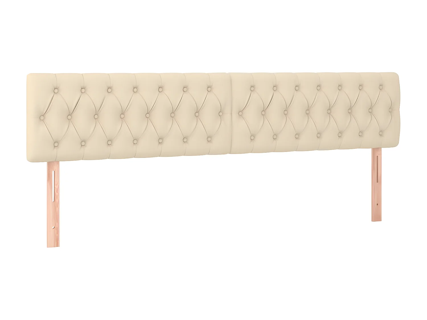 Cadre de lit avec tête de lit crème 120x190 tissu