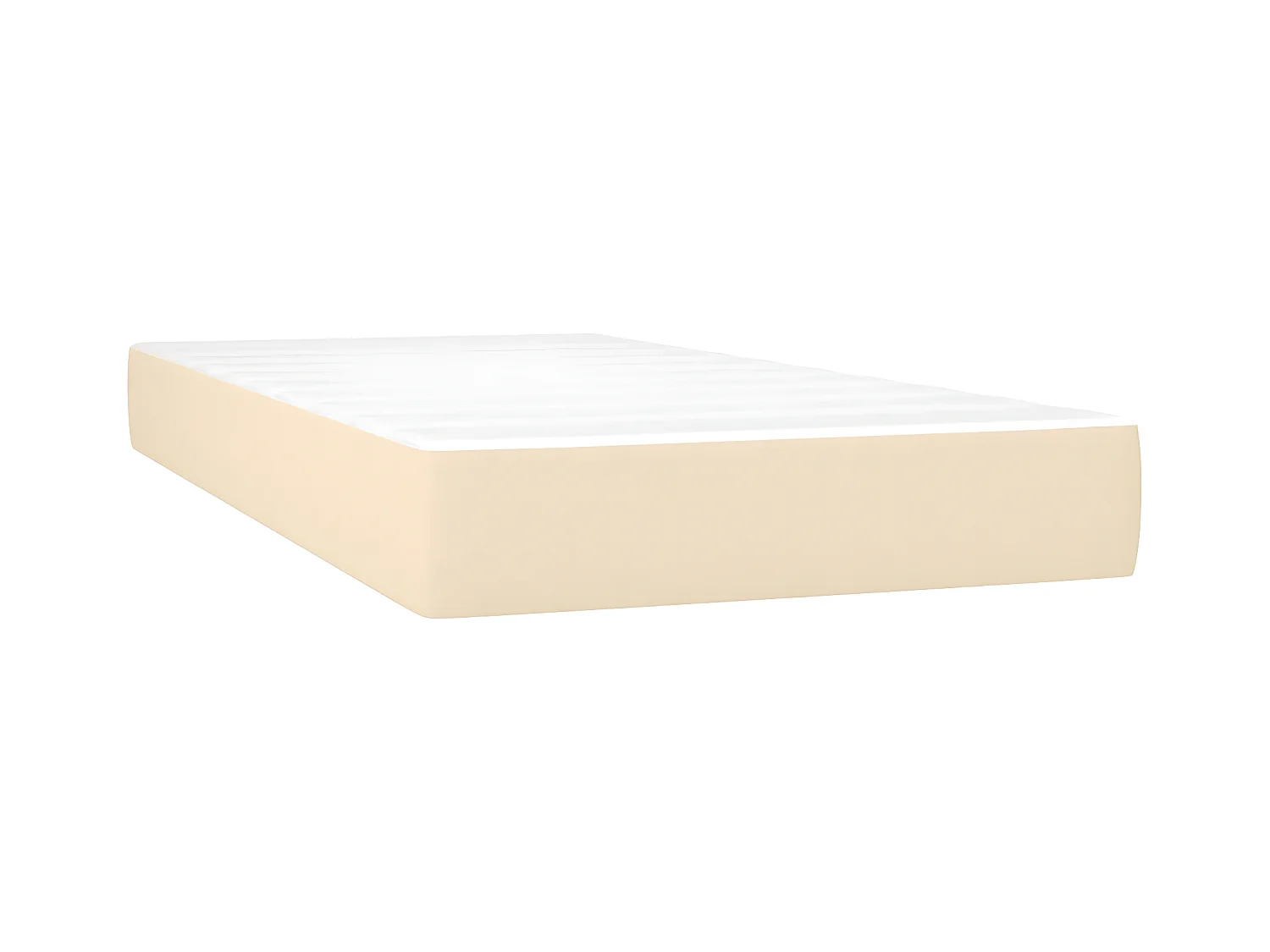 Sommier à lattes de lit avec matelas crème 120x190 tissu