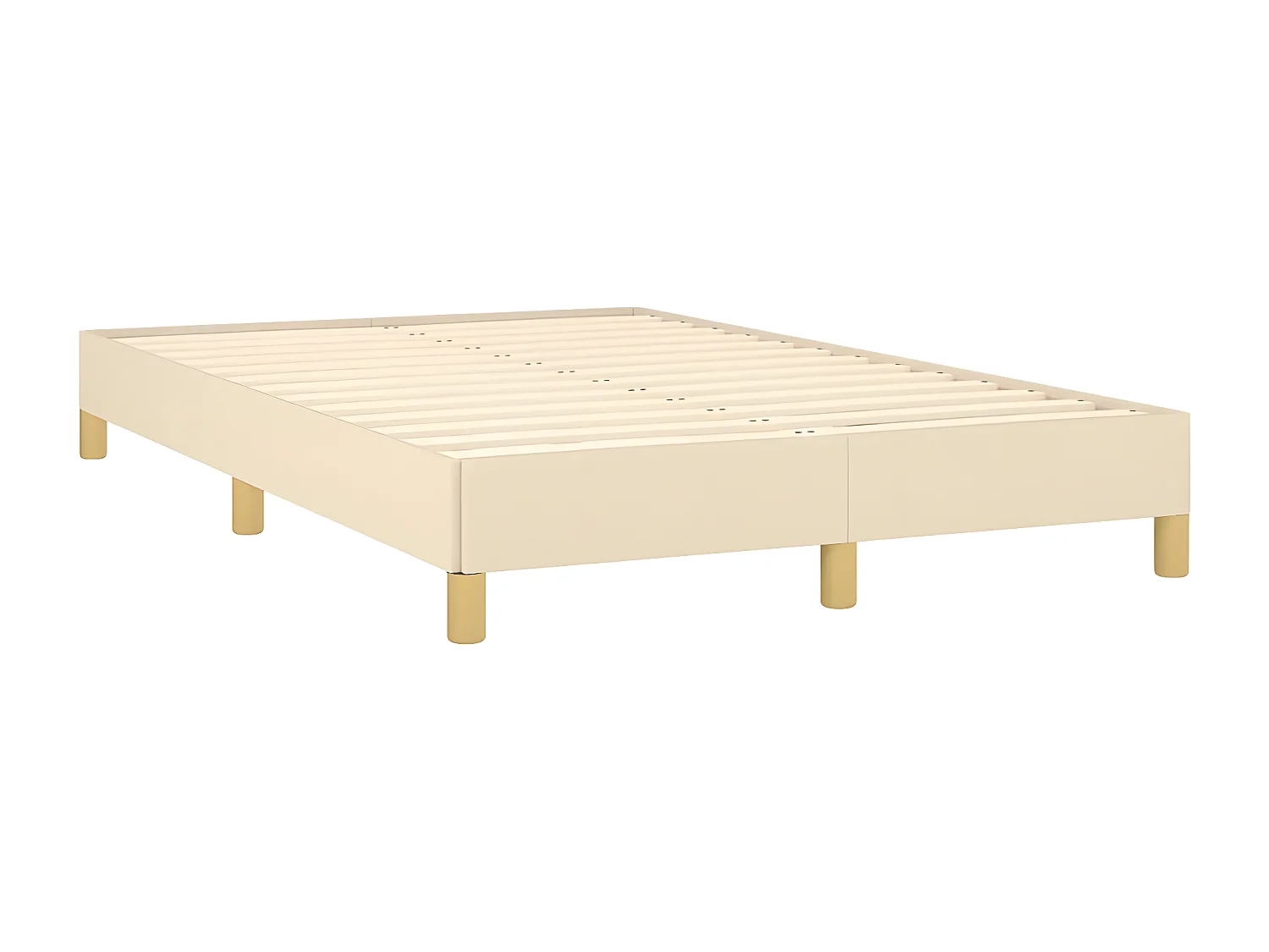 Sommier à lattes de lit avec matelas crème 120x190 tissu