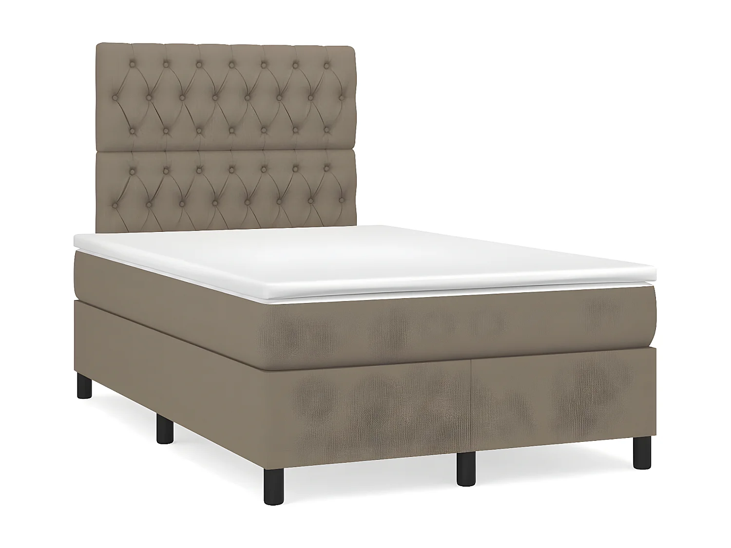 Sommier à lattes de lit avec matelas taupe 120x190 tissu