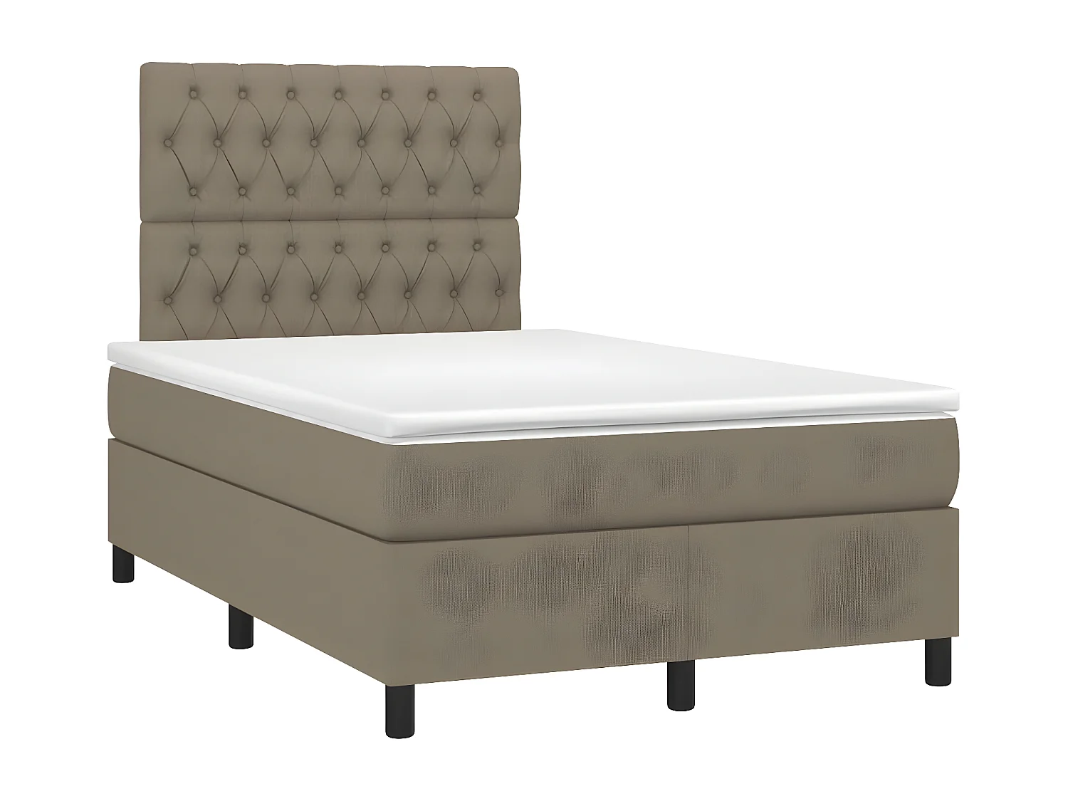 Sommier à lattes de lit avec matelas taupe 120x190 tissu
