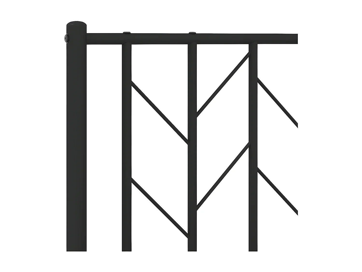 Cadre de lit métal avec tête de lit-pied de lit noir 160x200