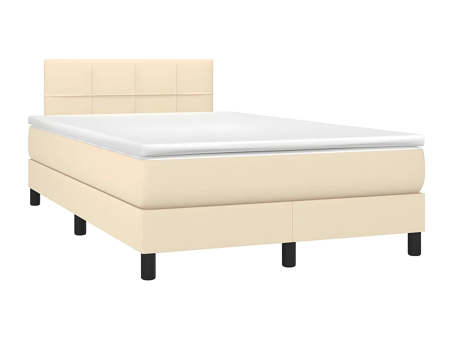 Sommier à lattes de lit avec matelas crème 120x190 tissu