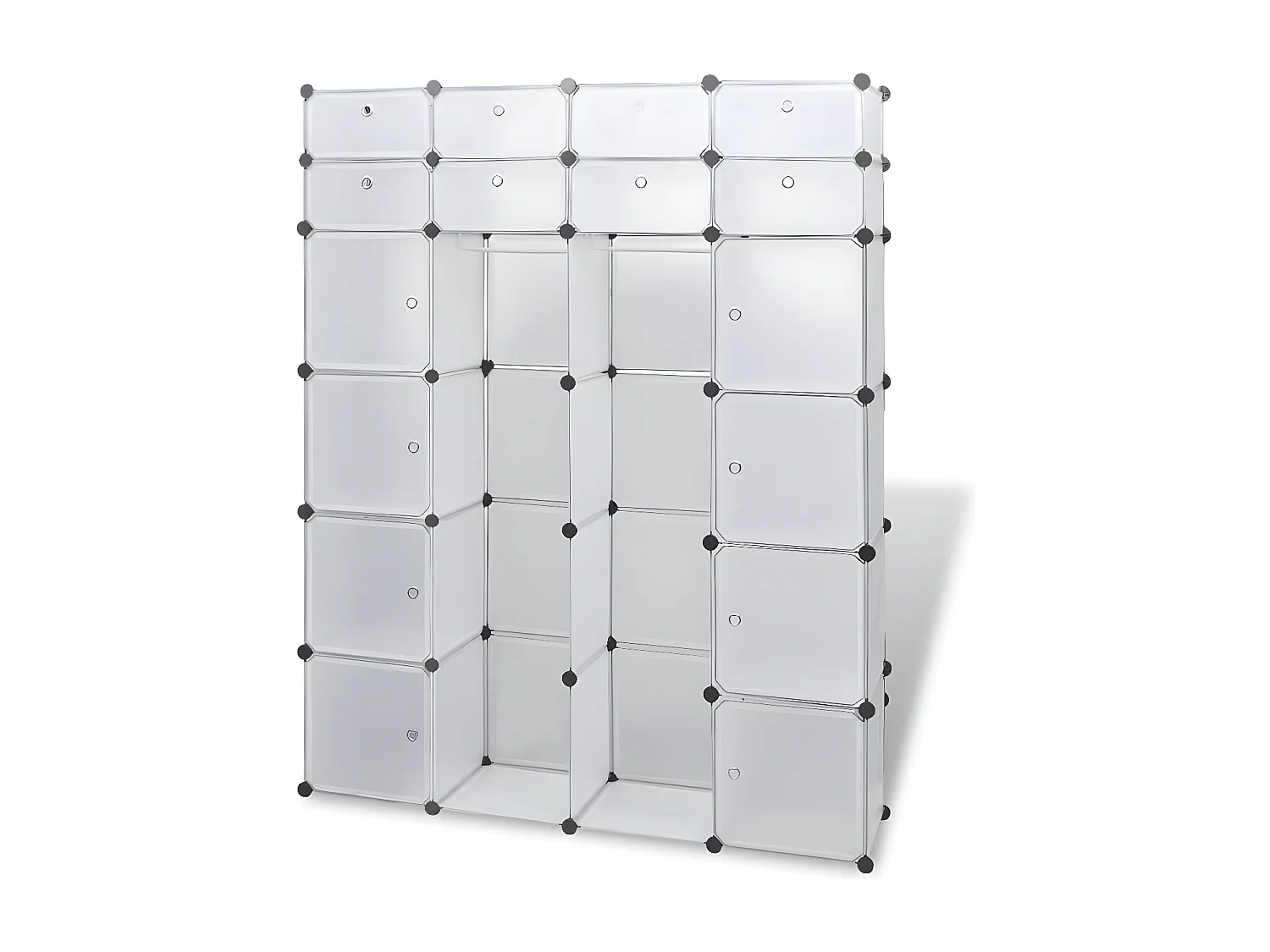 Cabinet modulable avec 18 compartiments blanc 37x146x180,5