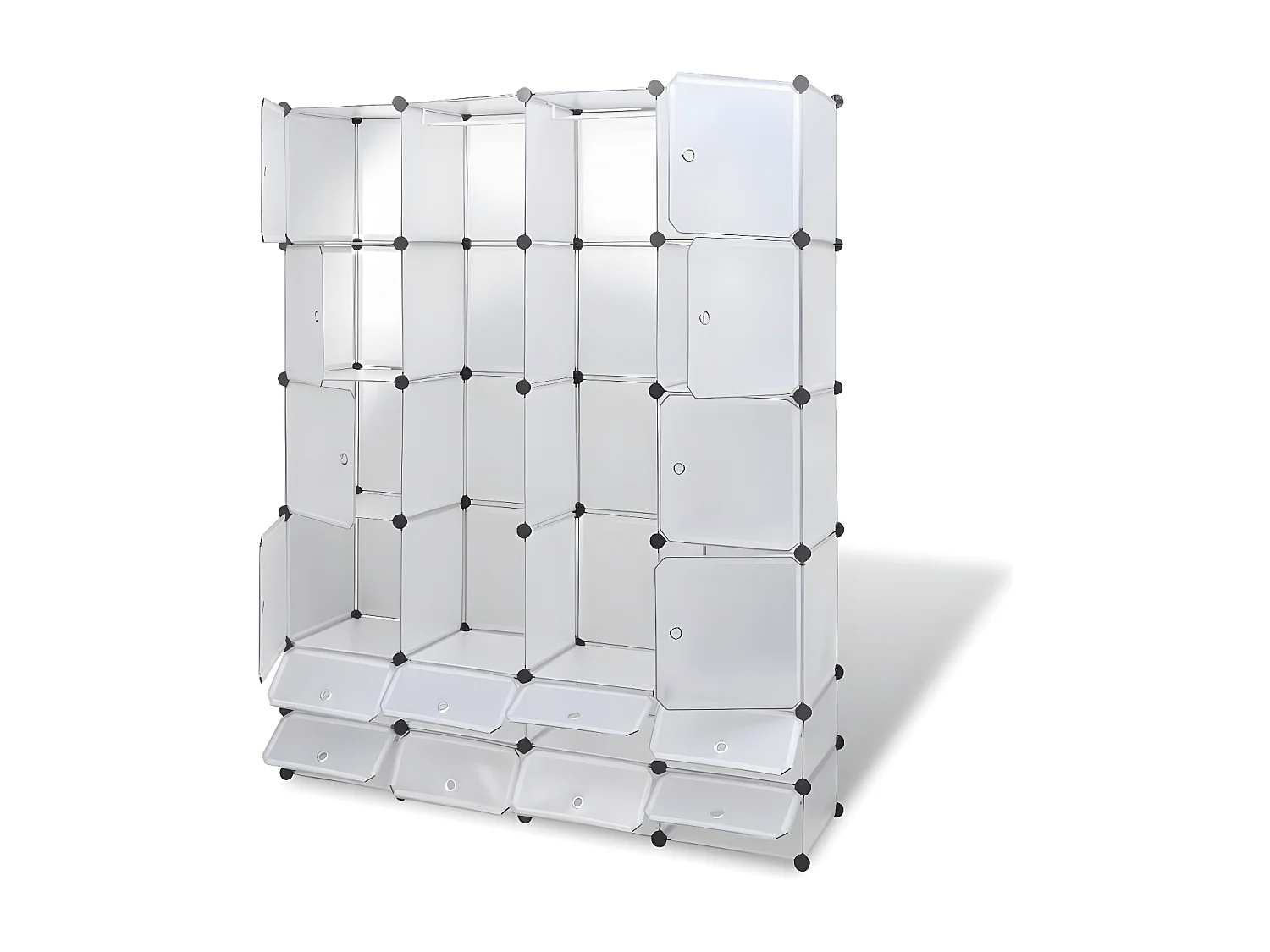 Cabinet modulable avec 18 compartiments blanc 37x146x180,5