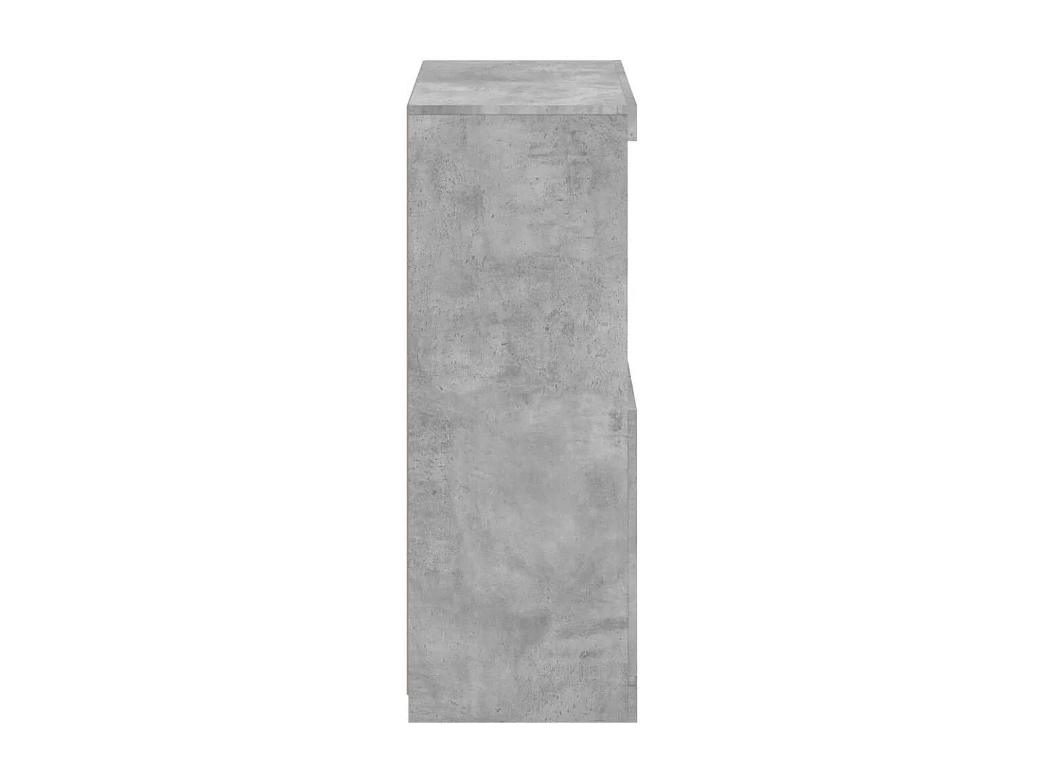 Armoire latérale avec lumières LED gris béton bois d'ingénierie