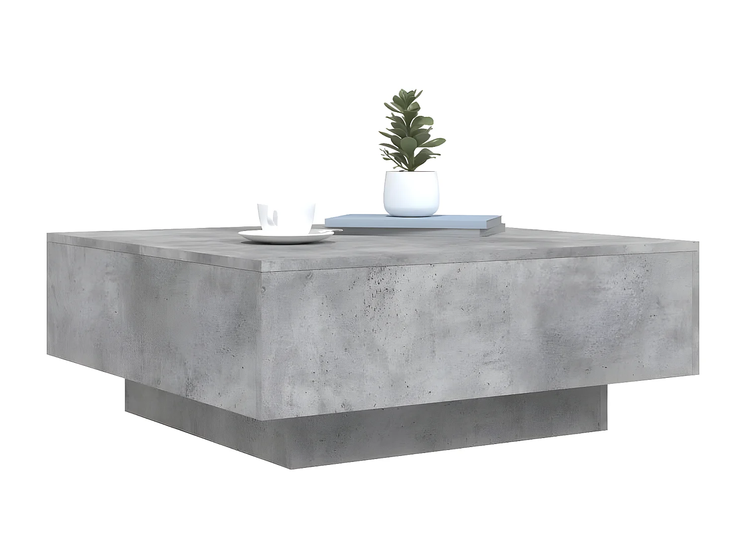 Table basse gris béton 80x80x31 bois d'ingénierie