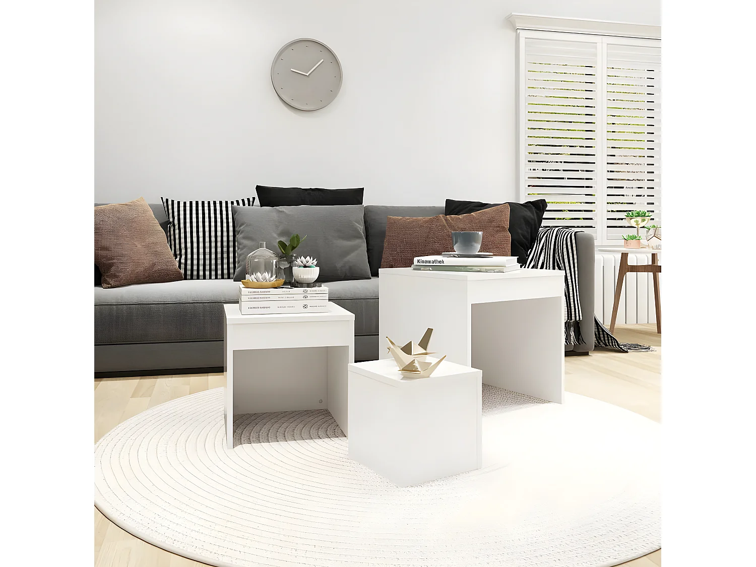 Tables gigognes 3 pcs Blanc 2