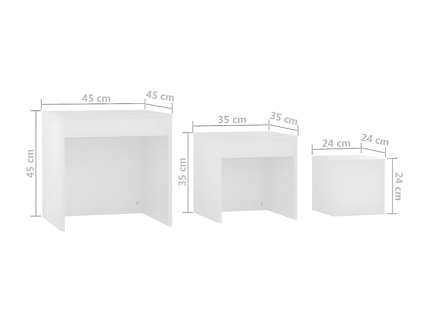 Tables gigognes 3 pcs Blanc 2