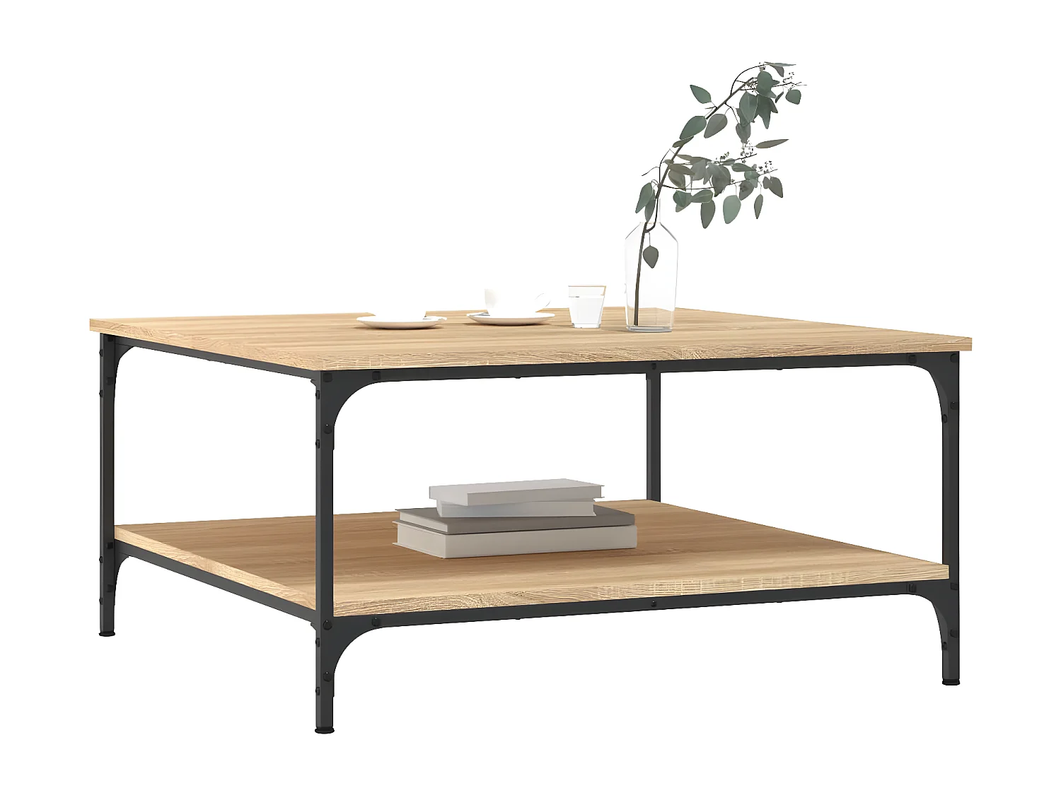 Table basse chêne sonoma 80x80x40 bois d'ingénierie