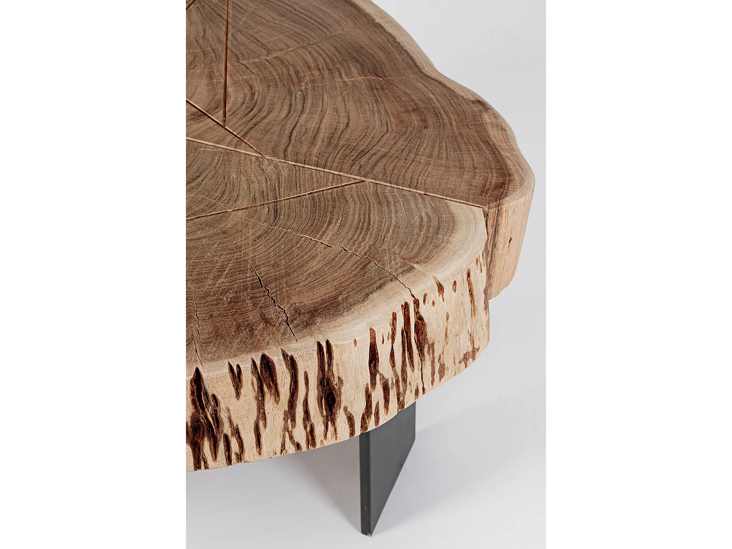 Table basse en bois d'acacia et pieds acier Kera L 70cm