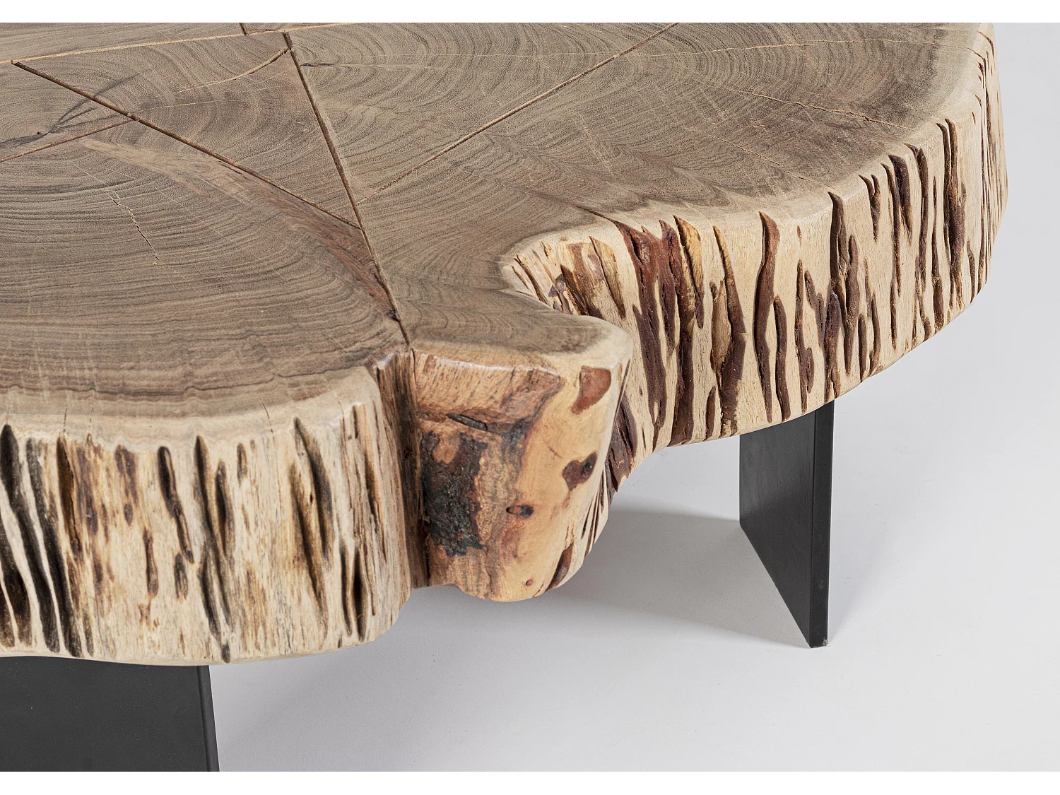 Table basse en bois d'acacia et pieds acier Kera L 70cm