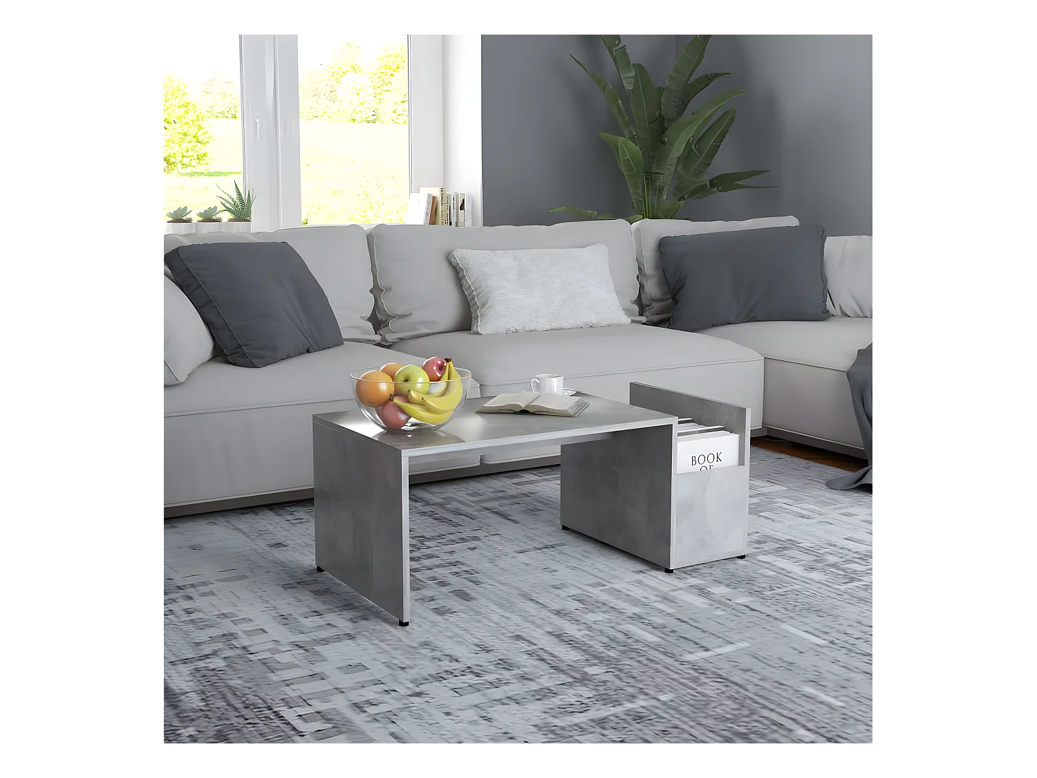 Table basse Gris béton 90x45x35