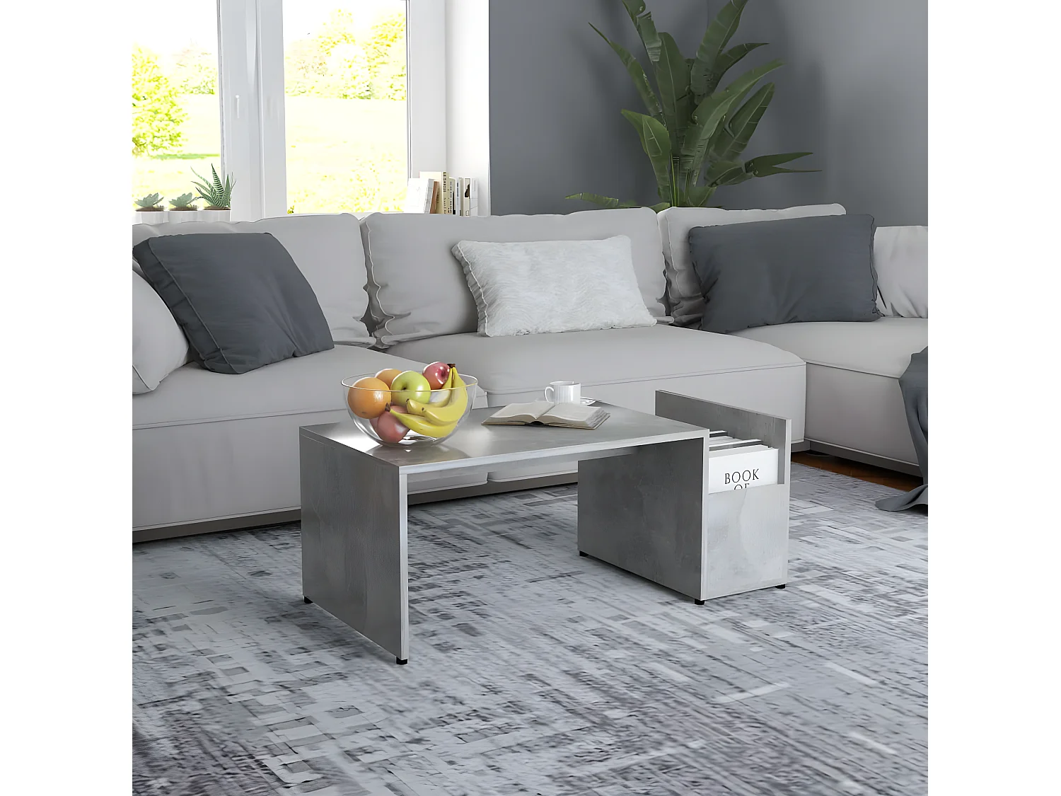 Table basse Gris béton 90x45x35