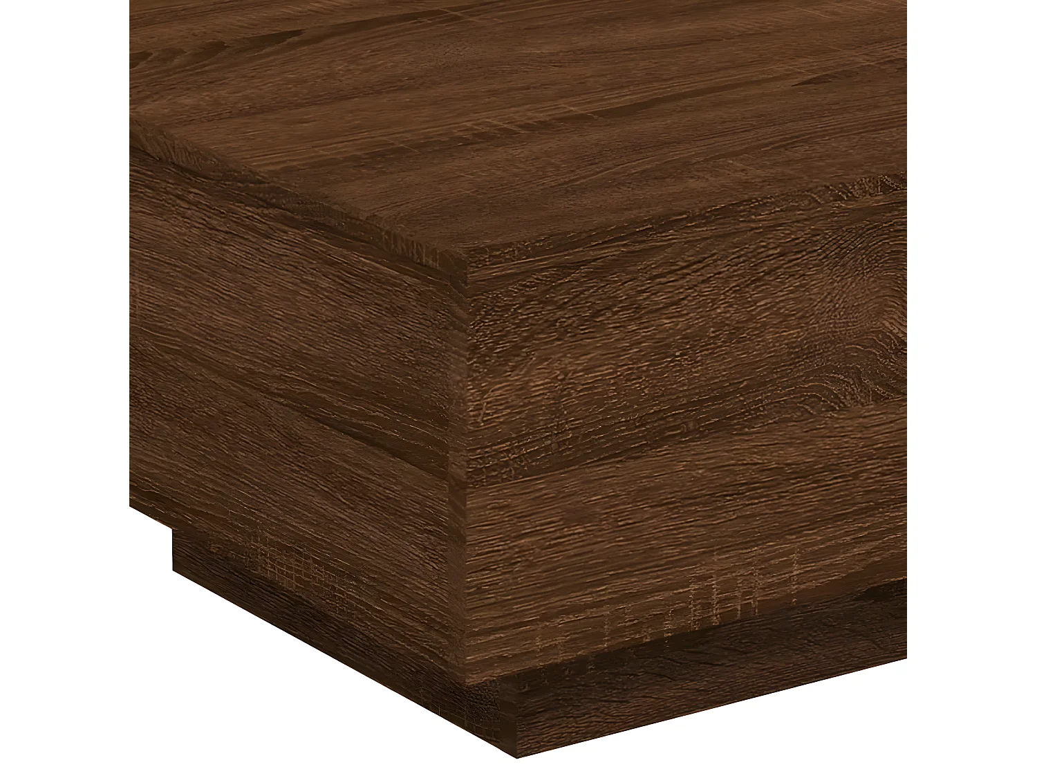 Table basse avec lumières LED chêne marron 55x55x31