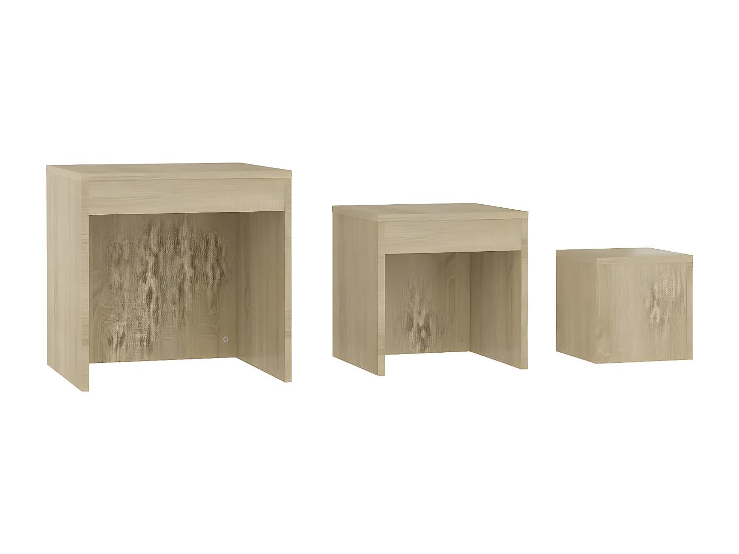 Tables gigognes 3 pcs Chêne sonoma