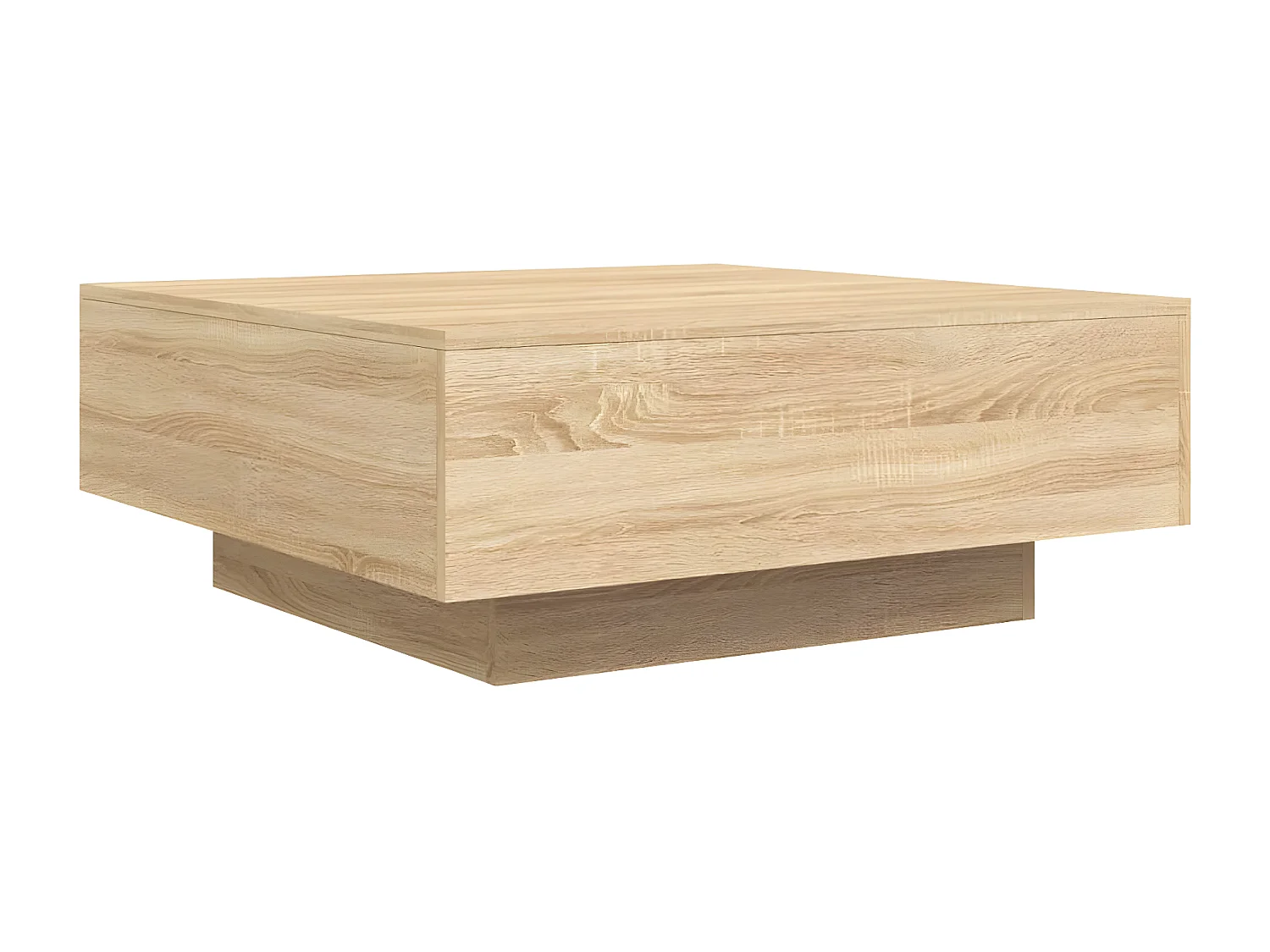 Table basse avec lumières LED chêne sonoma 80x80x31