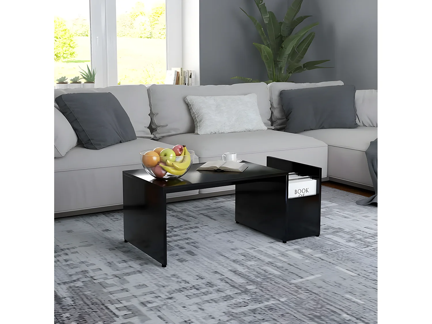 Table basse bois noir Tessia 90cm