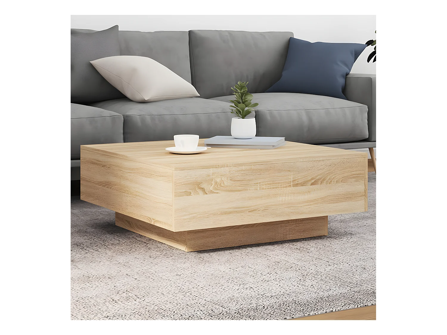 Table basse chêne sonoma 80x80x31 bois d'ingénierie