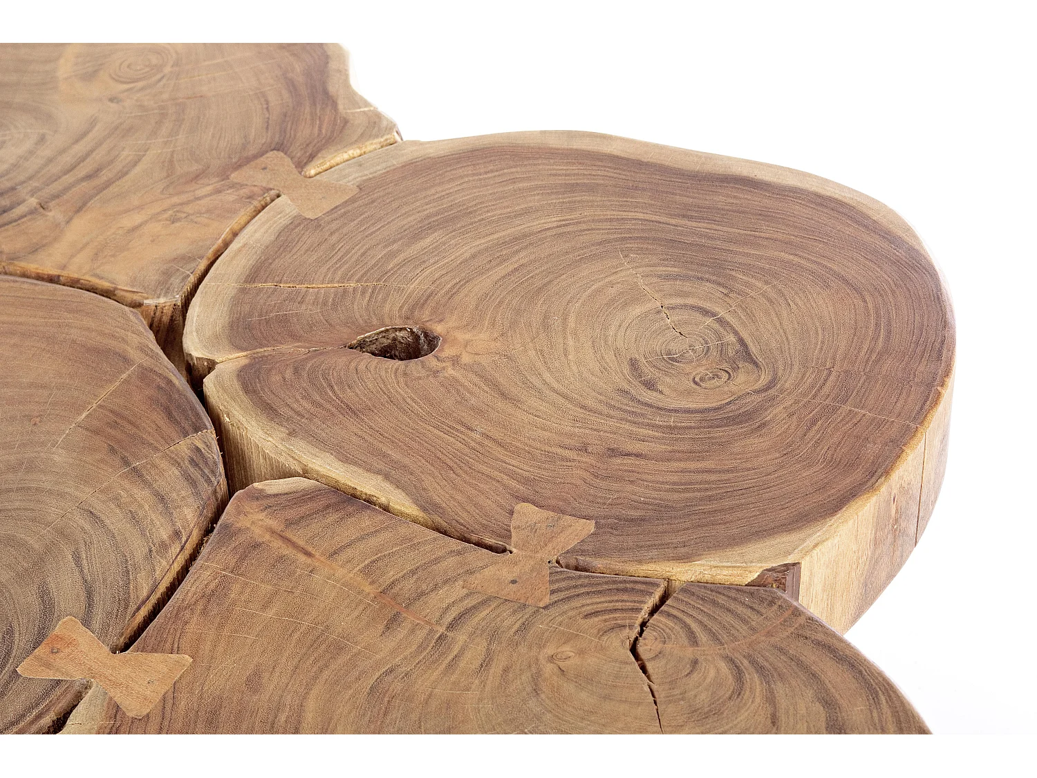 Salontafel in acaciahout en zwart stalen poten Hoog L 90 cm