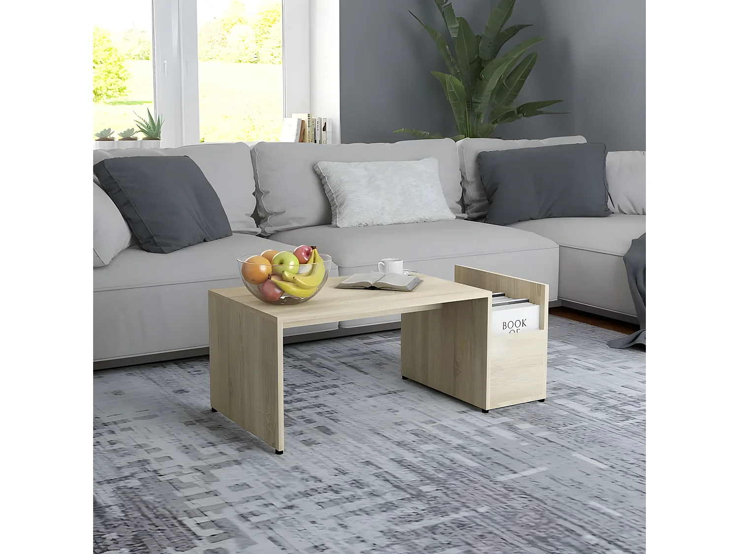 Table basse bois chêne sonoma Tessia 90cm