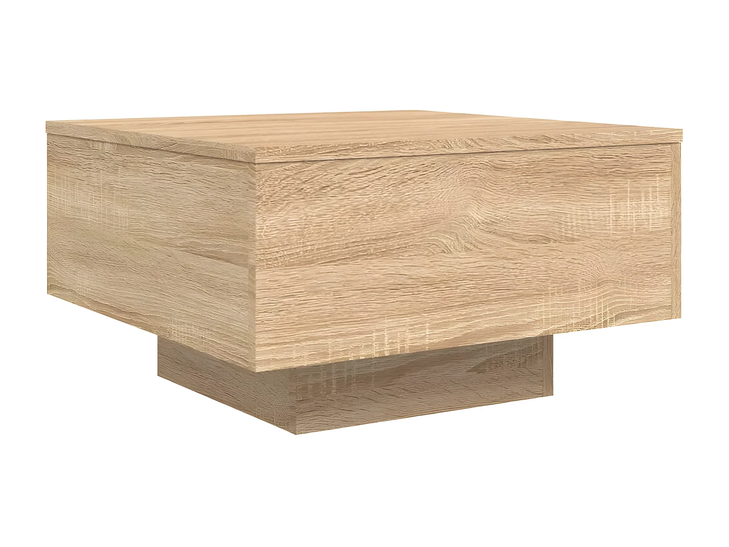 Table basse avec lumières LED chêne sonoma 55x55x31