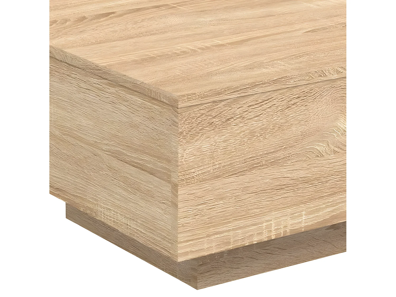 Table basse avec lumières LED chêne sonoma 55x55x31