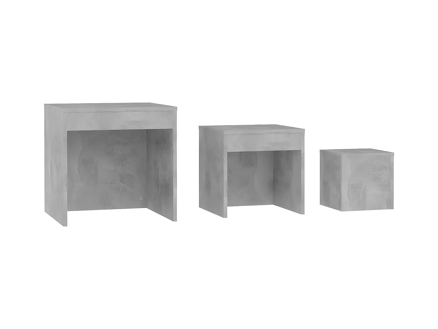 Tables gigognes 3 pcs Gris béton 2