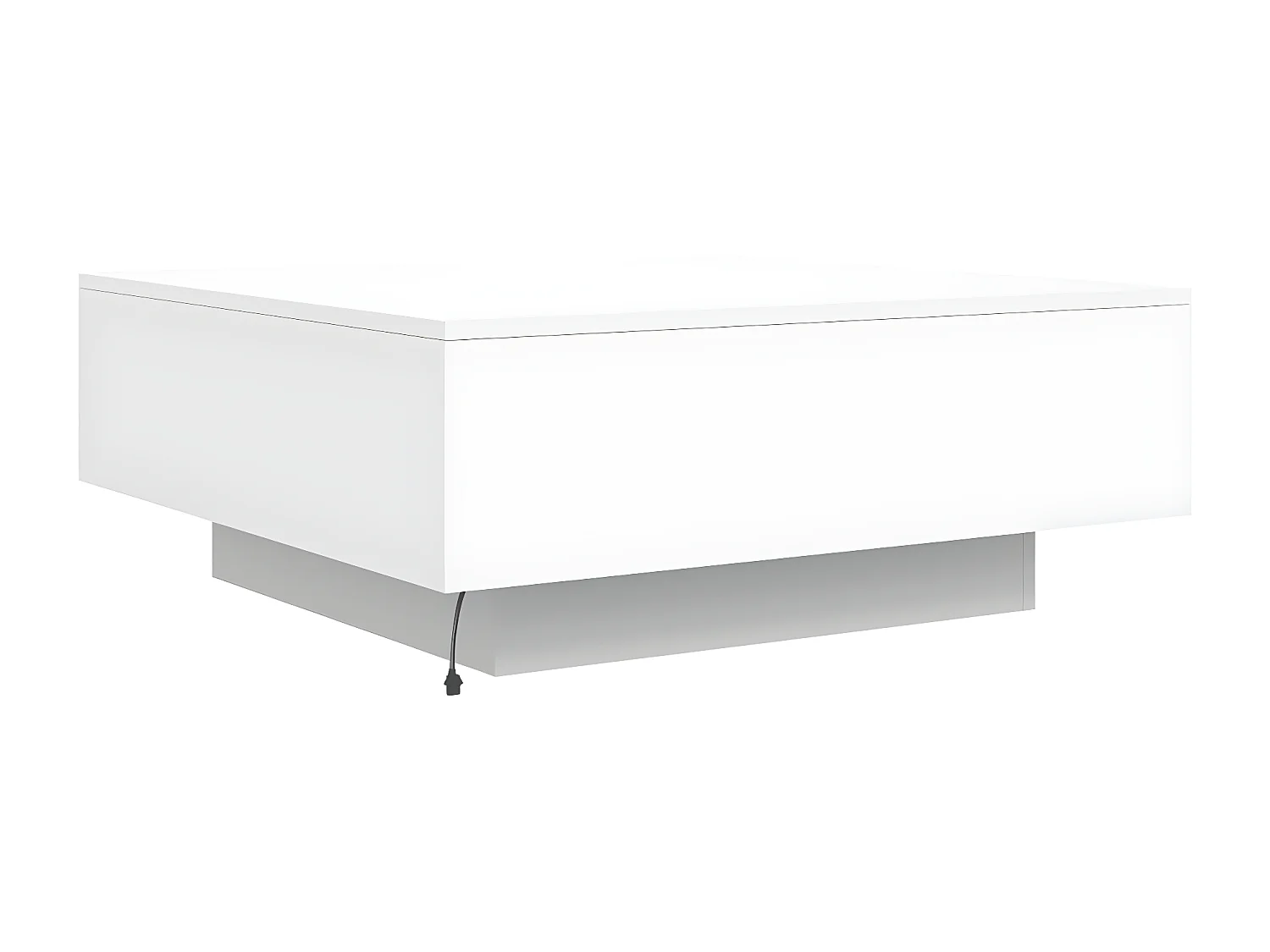 Table basse avec lumières LED blanc 80x80x31