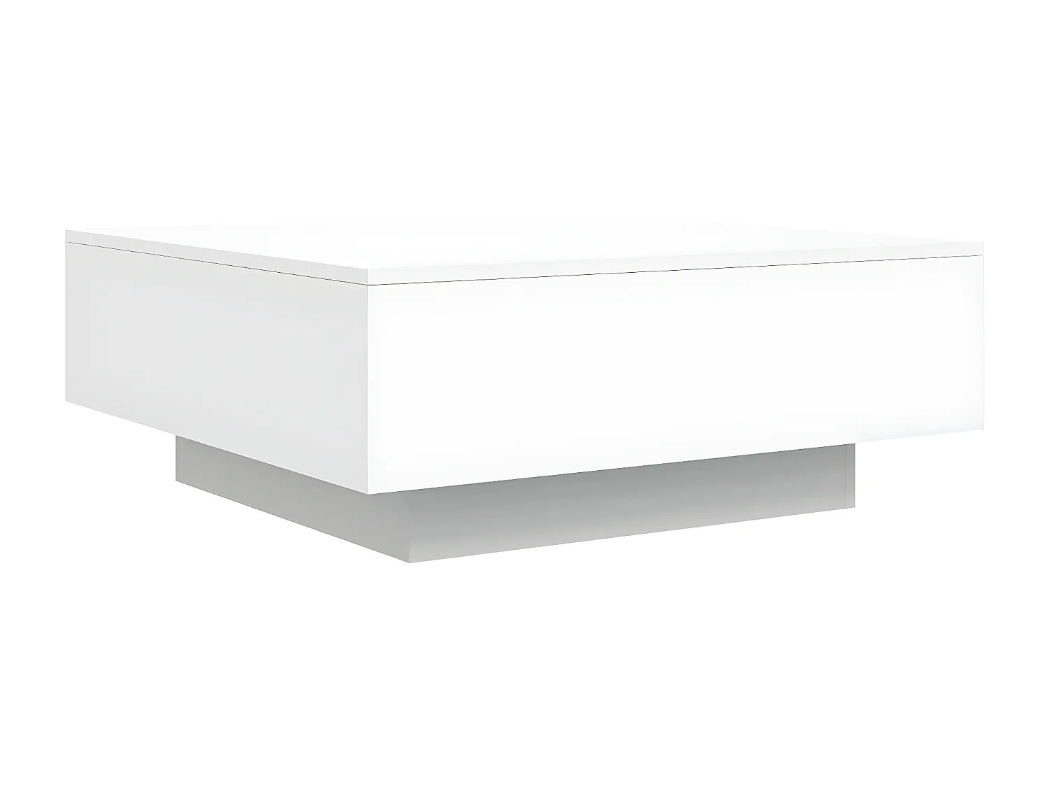 Table basse avec lumières LED blanc 80x80x31