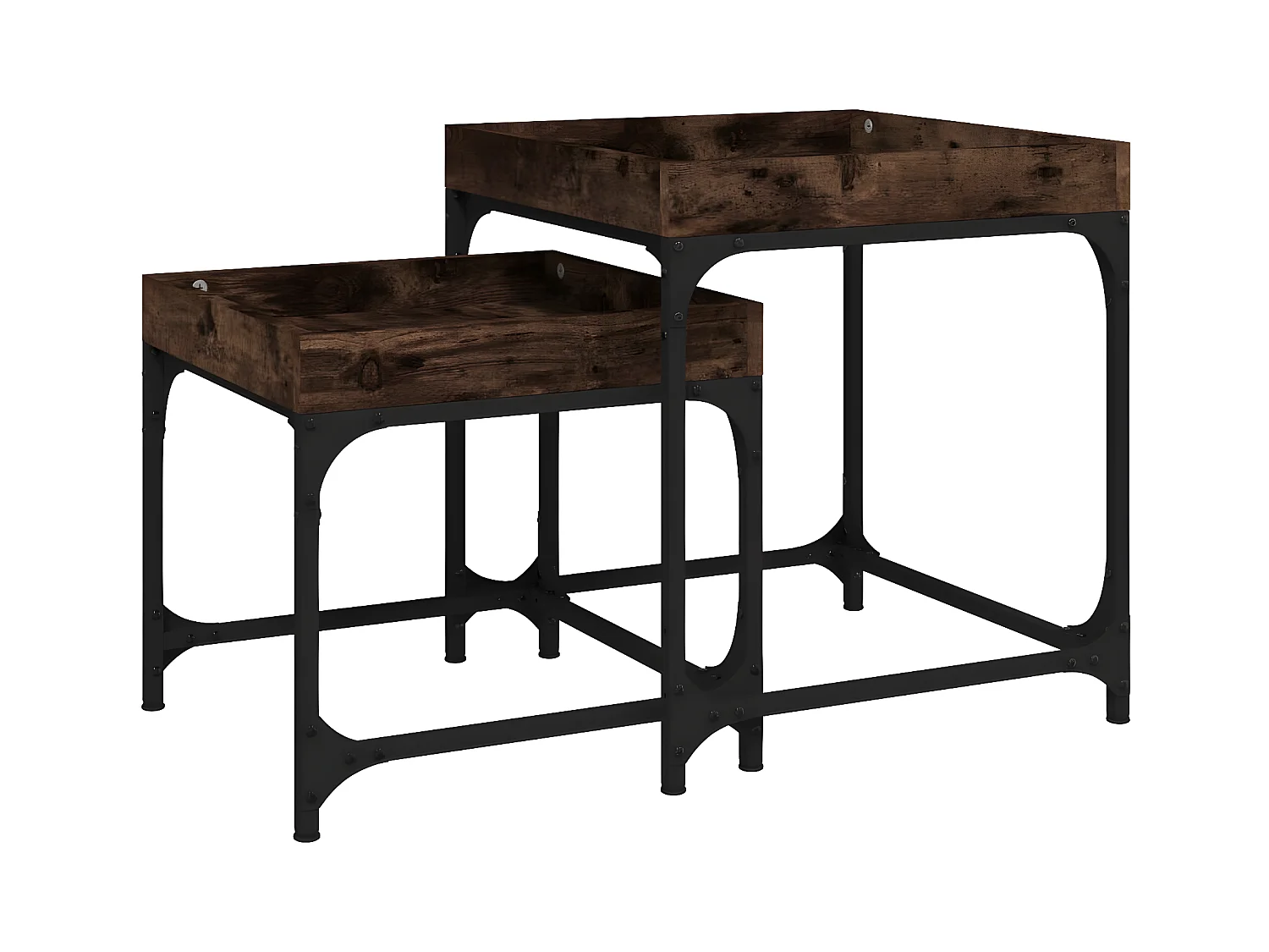 Tables d'appoint 2 pcs Chêne fumé Bois d'ingénierie