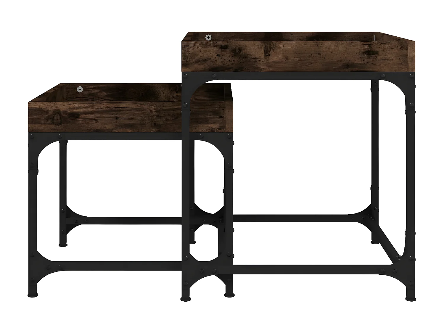 Tables d'appoint 2 pcs Chêne fumé Bois d'ingénierie