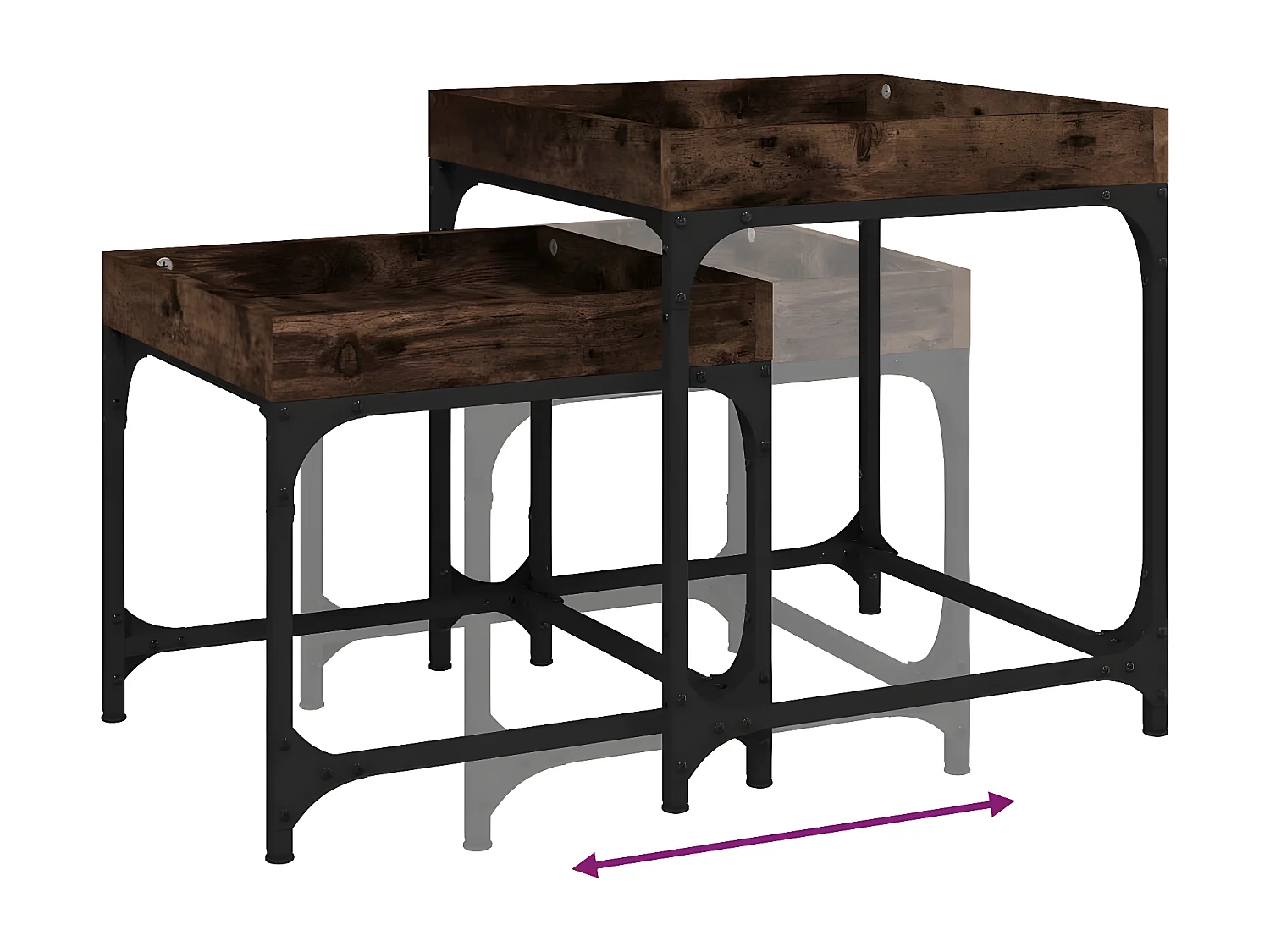 Tables d'appoint 2 pcs Chêne fumé Bois d'ingénierie