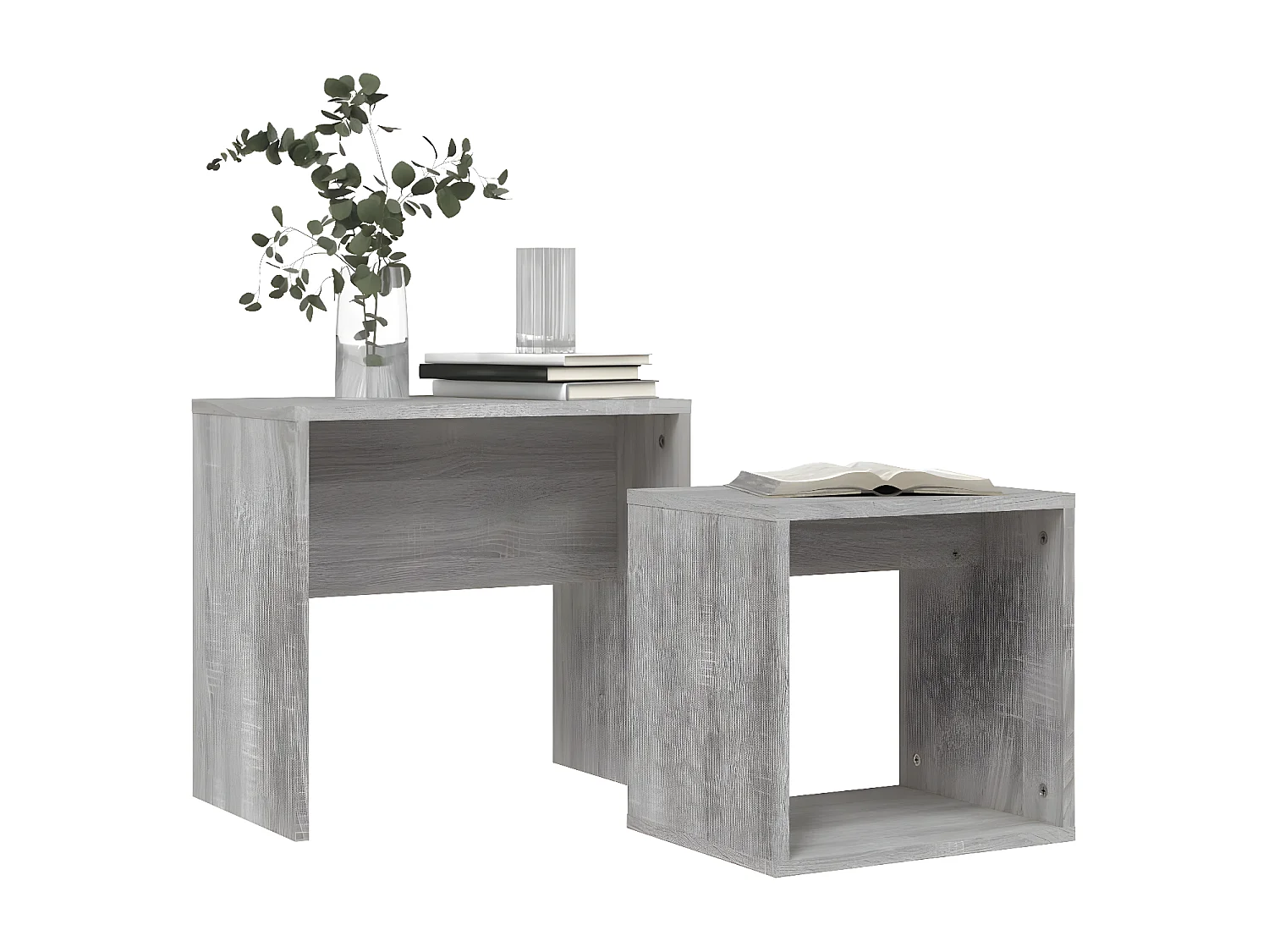 Tables basses gigognes 2 pcs sonoma gris bois d'ingénierie