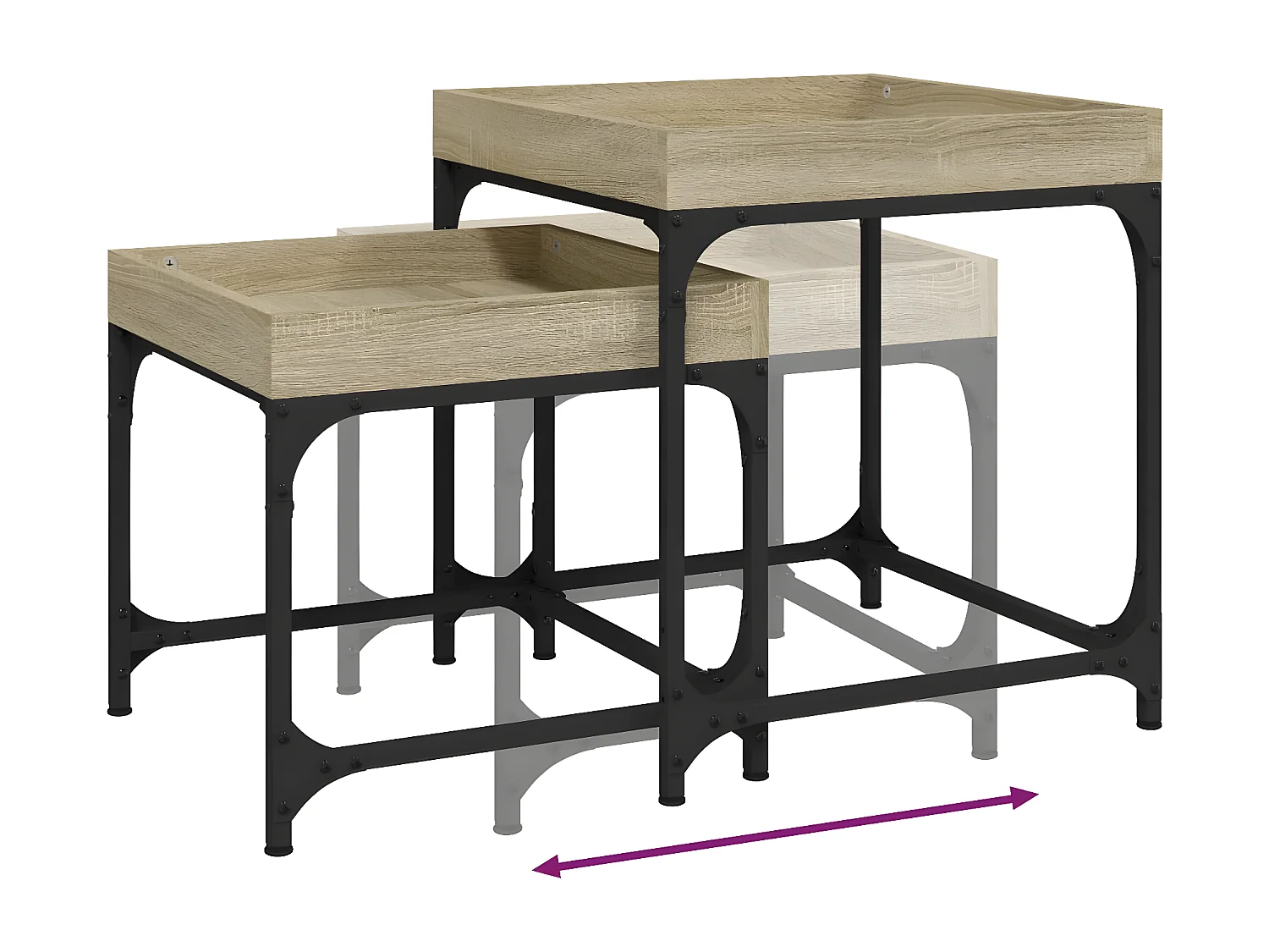 Tables d'appoint 2 pcs Chêne sonoma Bois d'ingénierie