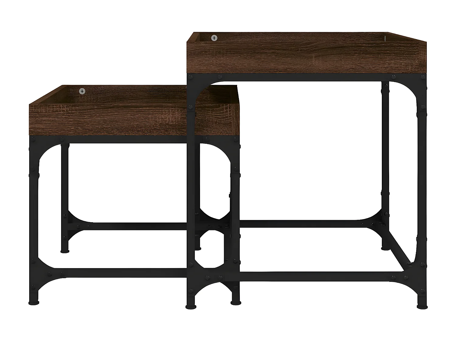 Tables d'appoint 2 pcs Chêne marron Bois d'ingénierie