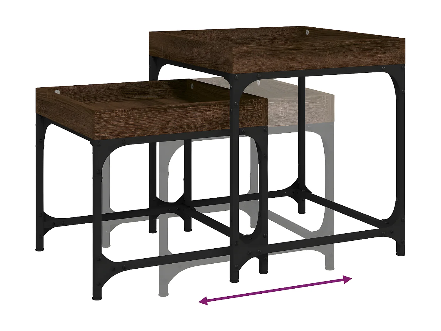 Tables d'appoint 2 pcs Chêne marron Bois d'ingénierie