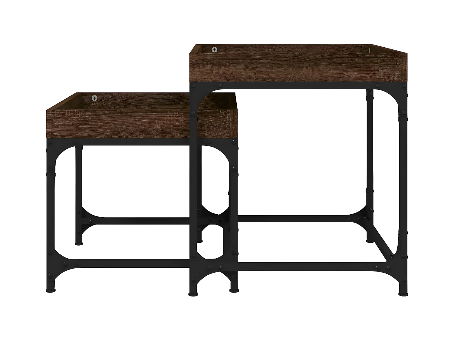 Tables d'appoint 2 pcs Chêne marron Bois d'ingénierie
